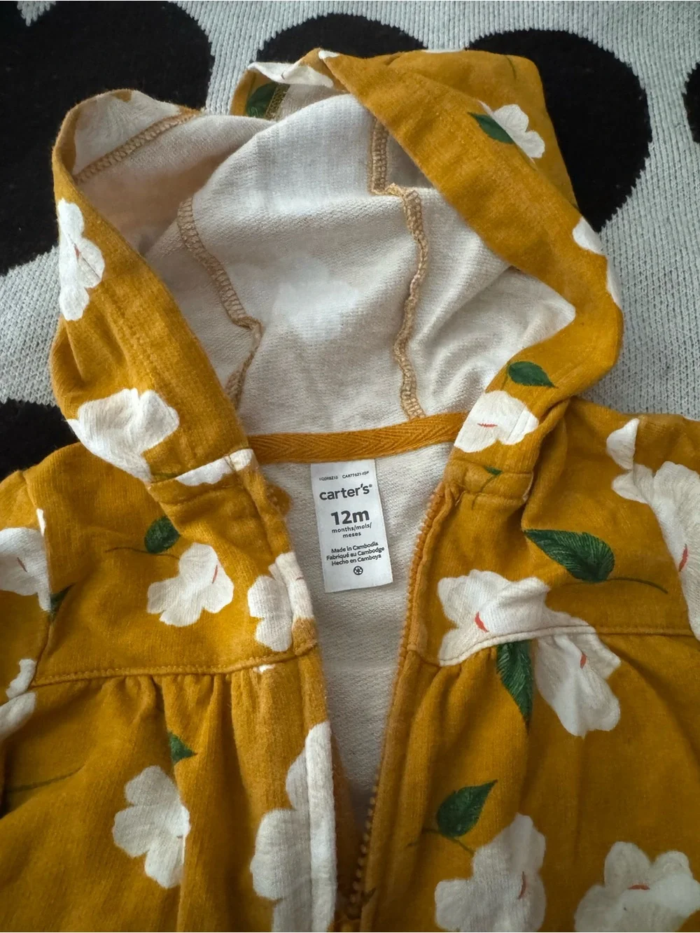 Carter's Mustard Yellow Floral One-Piece Bodysuit
